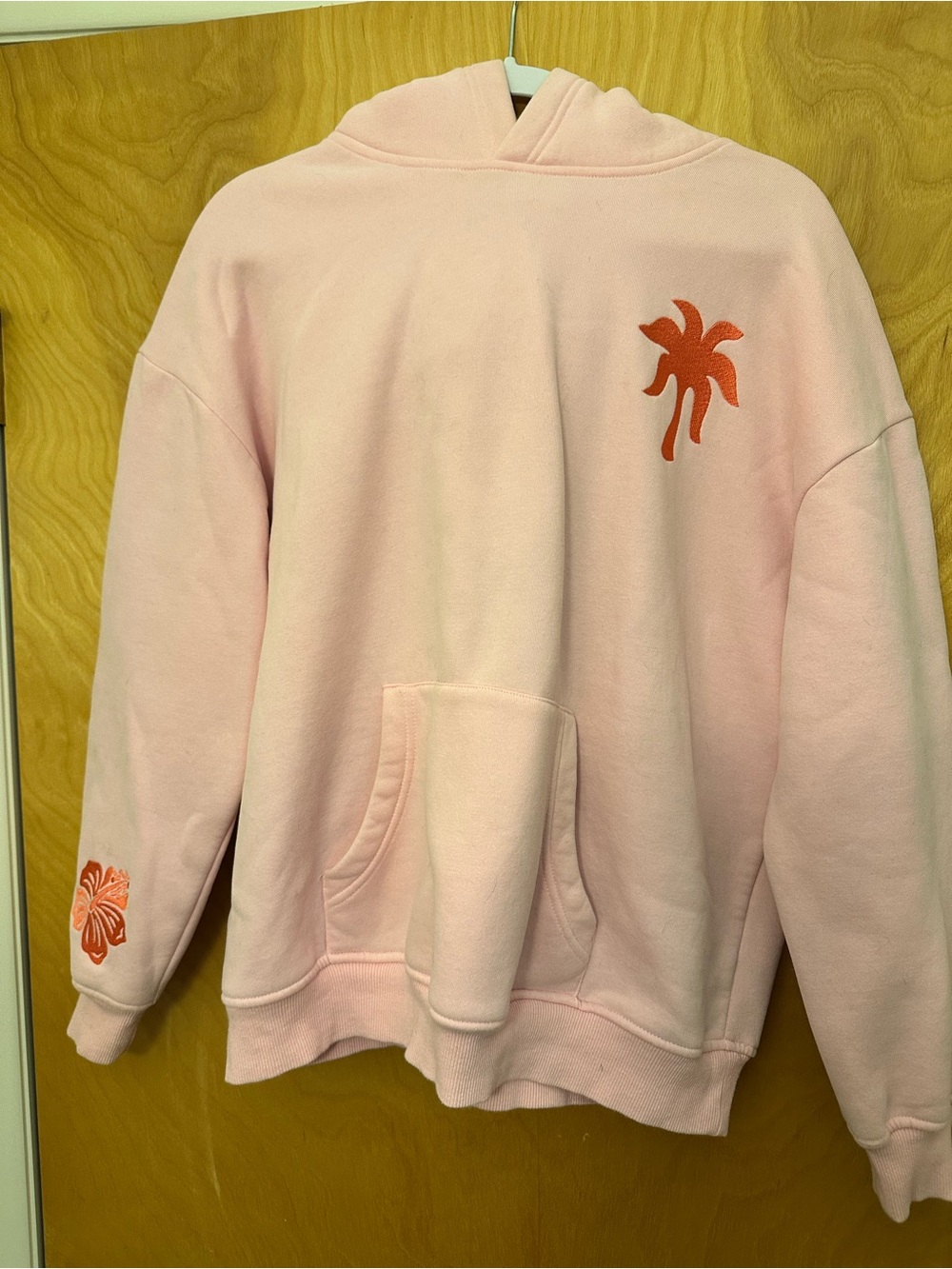 Original Classic Pink Palm Puff Hoodie Women's Sweatshirt M